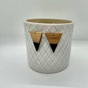 Handmade Wood and Resin Earrings